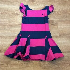 Polo by Ralph Lauren Pink and Navy‎ Striped Dress